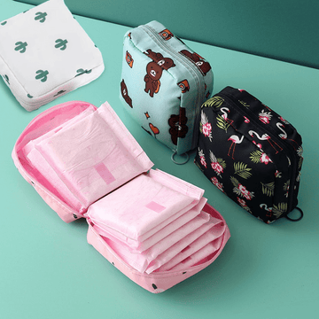 3pc Creative Simple Sanitary Towel Storage Bag, Multifunctional Travel Waterproof Bag, Cosmetic Organizer, Ideal choice for Gifts