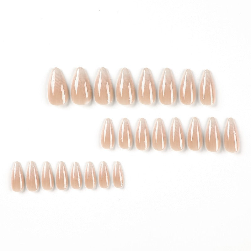 luxury gradient white long french false Nails