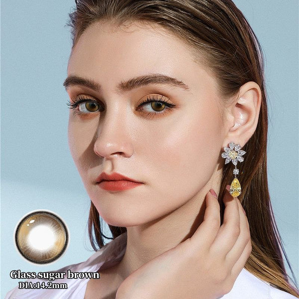 GLASS SUGAR BROWN KOREAN SERIES 14.2 DIAMETER